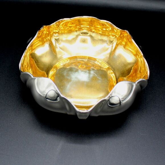 Antique Sterling Silver Candy Dish | Art Deco Style Hand Painted Trinket Bowl - Picture 3 of 7